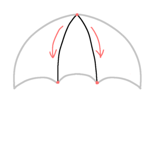 開いた傘のボールペンイラストのおしゃれな描き方