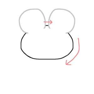 カエルのボールペンイラストのかわいい簡単な書き方