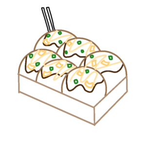 たこ焼きのボールペンイラストのかわいい書き方